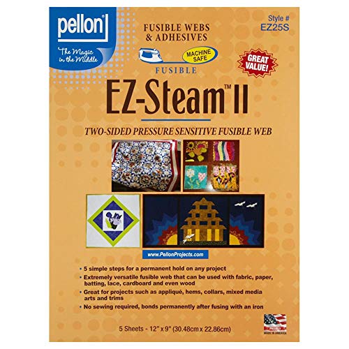 Pellon EZ Steam II 12"X9" Sheets 5/PKG-White - Image 1