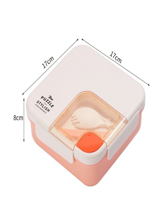 Loquat Square Divided Plastic Lunch Box 