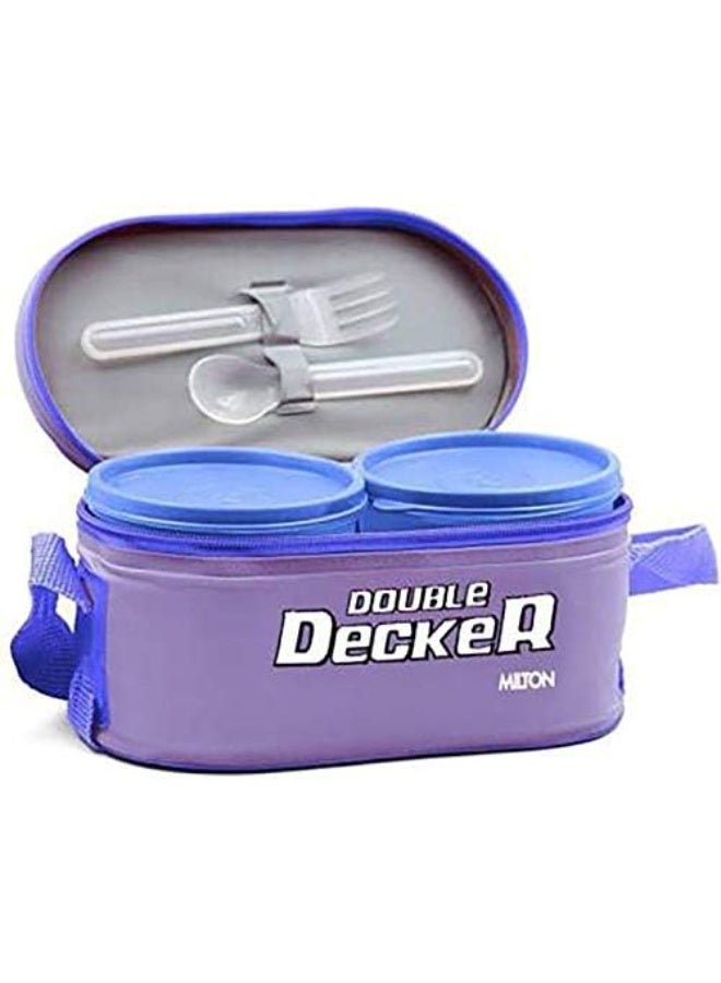 Softline Double Decker Lunch Box Set of 3 (450 ml, 280 ml, 280 ml) Purple