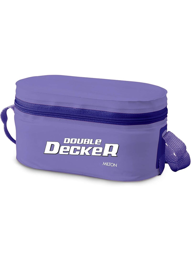 Softline Double Decker Lunch Box Set of 3 (450 ml, 280 ml, 280 ml) Purple