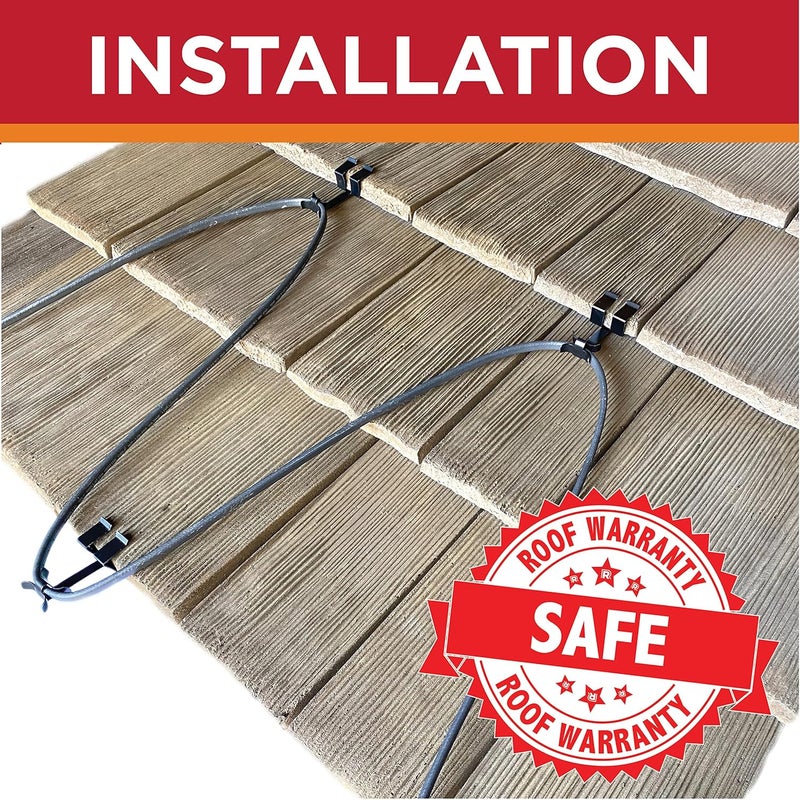 Grip Clip Roof Clips, Safe for Heat Tape, Electric Cable & Roof Heat Cable Installation, Prevents Roof Damage, Easy Nail-Free Outdoor Cable Clips, Your Ultimate Cable Clip (.825-25 Pack) - Image 4