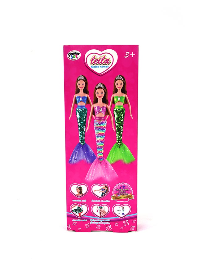 Power Joy Leila Flippable Mermaid Doll - ASSORTED - Image 1