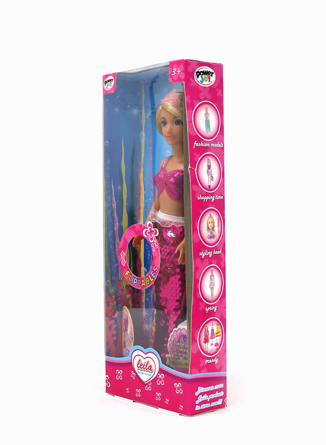 Power Joy Leila Flippable Mermaid Doll - ASSORTED - Image 5