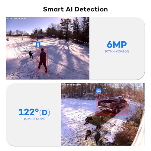 ONWOTE 8 Channel NVR PoE Security Camera System, 4X 6MP Wired Outdoor IP Cameras, AI Human Vehicle Detection Tigger Color Night Vision, 122° FoV, 8CH 4K 8MP NVR 2TB, CCTV Kit for Home Businesses - Image 2