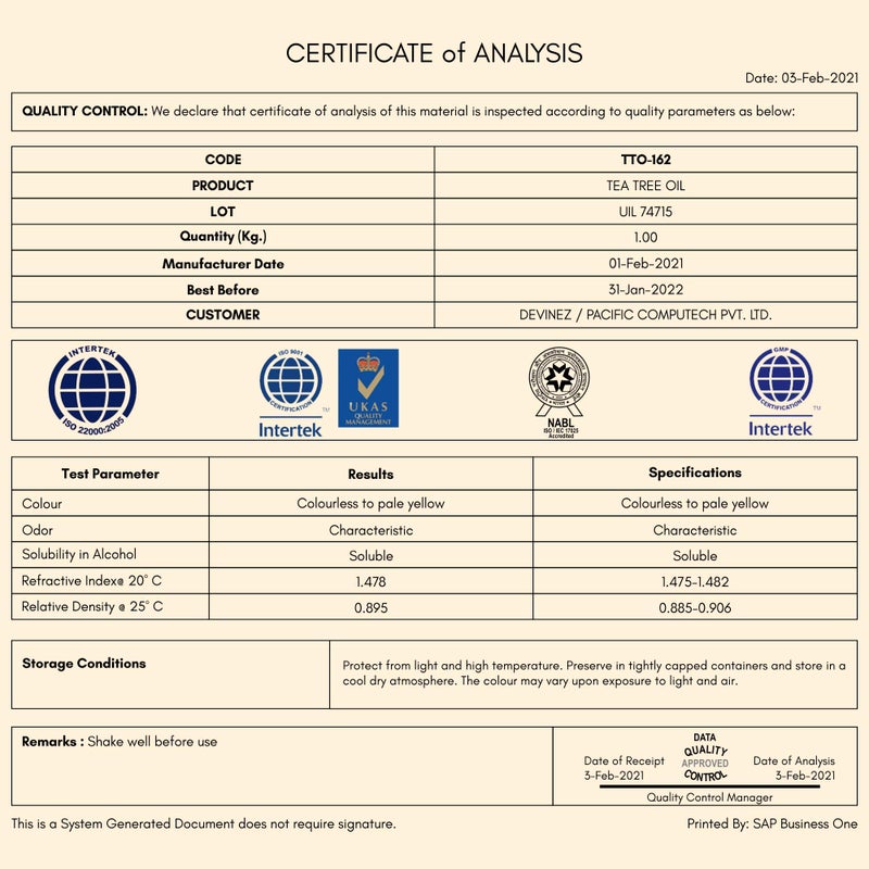 Devinez Tea Tree (Australian) Essential Oil - 50ml, (NABL & IFRA Certified) - 100% Pure Natural & Undiluted Therapeutic grade in Glass Bottle - for Hair care, Pimples, Acne, Scars, Skin, Face & Anti-Dandruff - Image 3