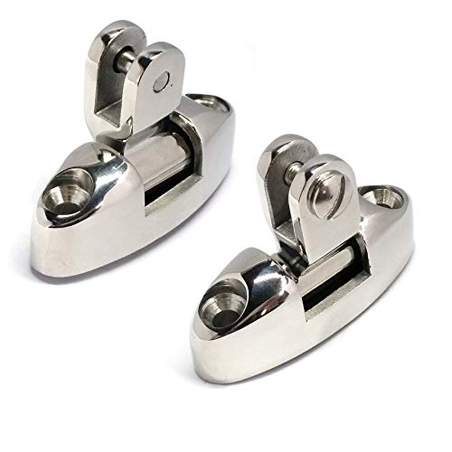 NRC&XRC Pair of Marine Grade 316 Stainless Steel Boat Bimini Top Deck Hinge Swivel Mount - Image 1