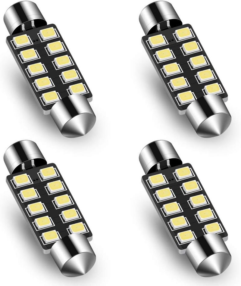 Audak Festoon LED Bulb 42mm 2835 10SMD Canbus Error Free Fit for Interior Dome Map Lights Door Courtesy Lights Trunk Lights License Plate Lights (Pack of 4) - Image 1