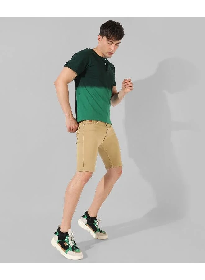 CAHOOT  Men's Colourblocked Aqua Regular Fit Casual T-Shirt for Men | Best Price UAE