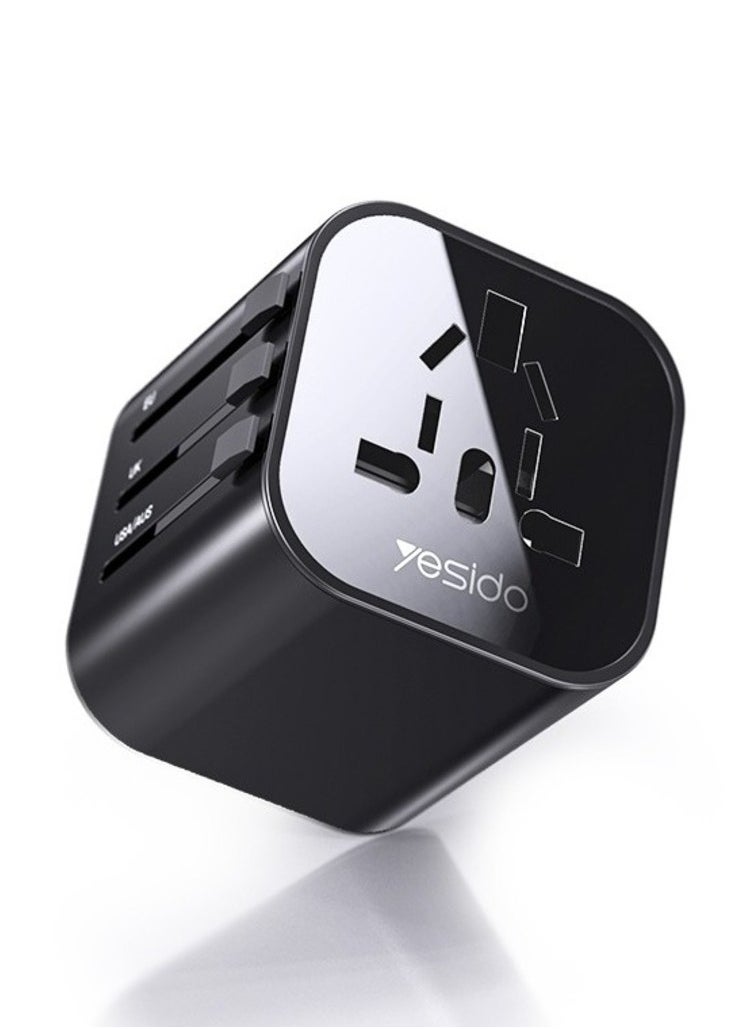 Yesido Yesido MC-09 Multi-function Universal Travel Adapter Plug (Black)  - Image 1
