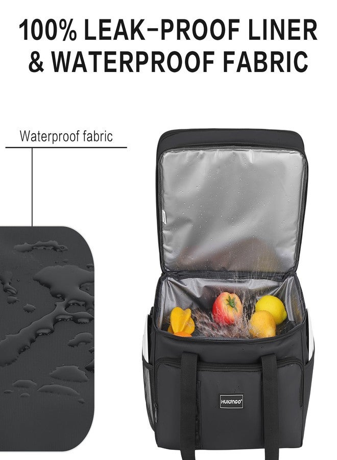 Hulongo Insulated Soft Cooler Bag，Large Ice Coolers Soft Sided Ice Chest for Beach, Camping, Car, Collapsible and Portable, 42L, 60Cans, Black - Image 4