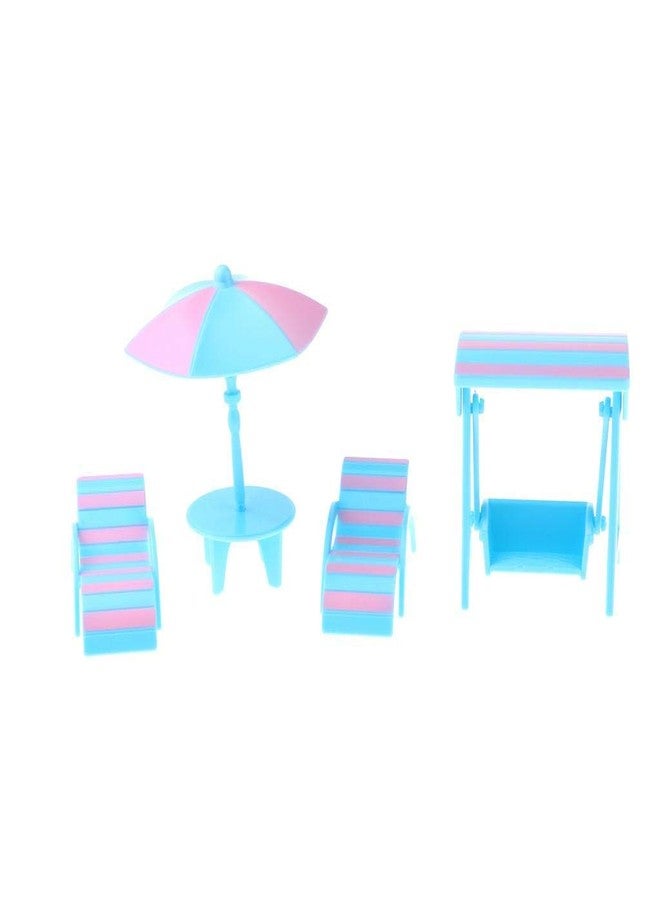 FRECI 1/12 Dollhouse Miniature Beach Accessories Lounge and Swing Set Fairy Garden Kits - Image 1