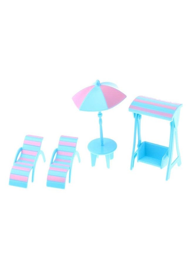 FRECI 1/12 Dollhouse Miniature Beach Accessories Lounge and Swing Set Fairy Garden Kits - Image 3
