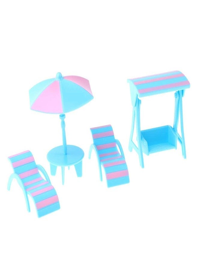 FRECI 1/12 Dollhouse Miniature Beach Accessories Lounge and Swing Set Fairy Garden Kits - Image 2