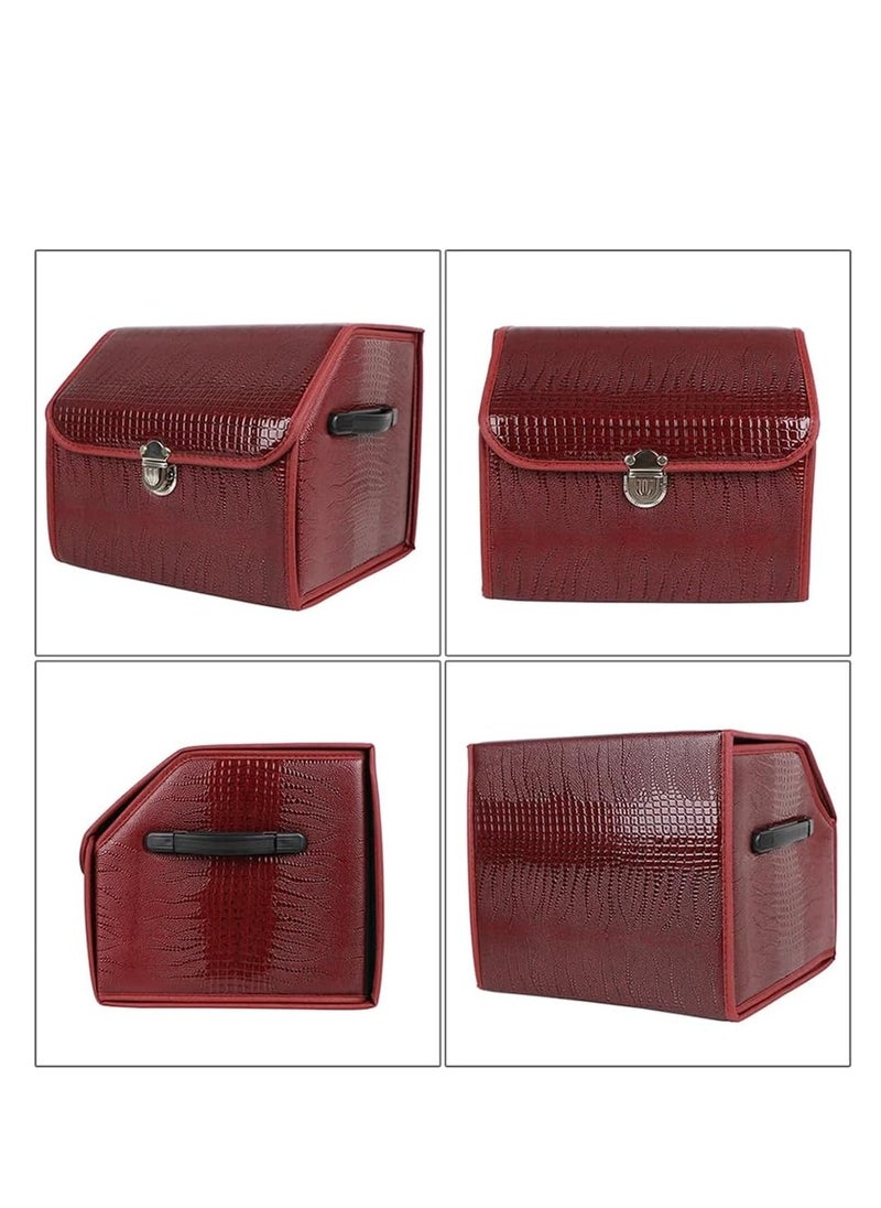 Manful Outdoor Foldable Car Trunk Storage Box Wine Red, Car Storage Box, Thick Leather Storage Box Storage Box, Foldable  - Image 5
