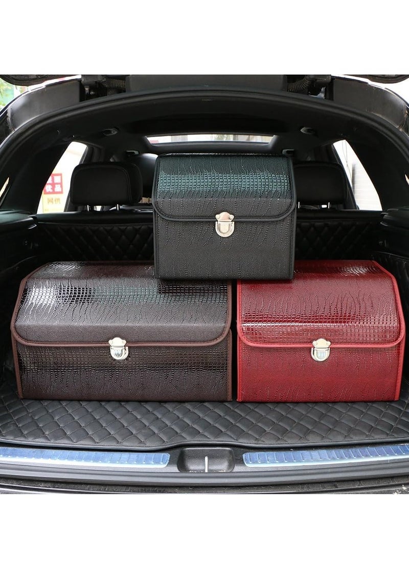 Manful Outdoor Foldable Car Trunk Storage Box Wine Red, Car Storage Box, Thick Leather Storage Box Storage Box, Foldable  - Image 3