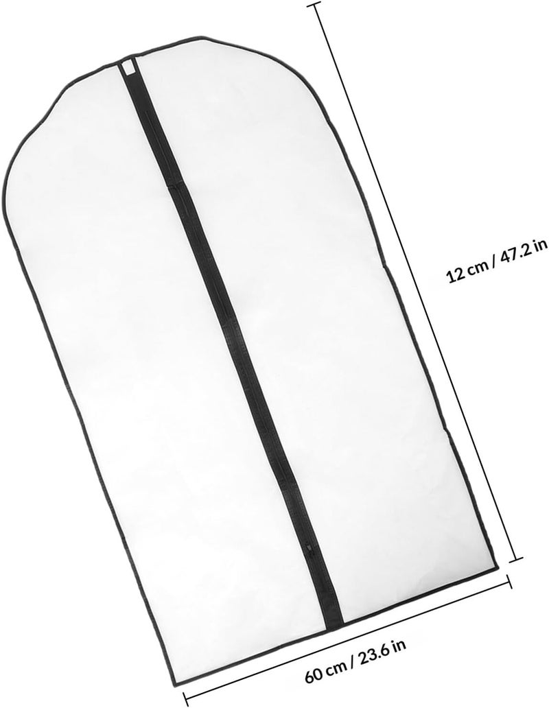 5pcs Garment Bags for Hanging Clothes, Peva Clothing Dust Covers Black Edge, 60x120cm Suit Protector Bags for Closet Storage and Coat Protection - Image 2