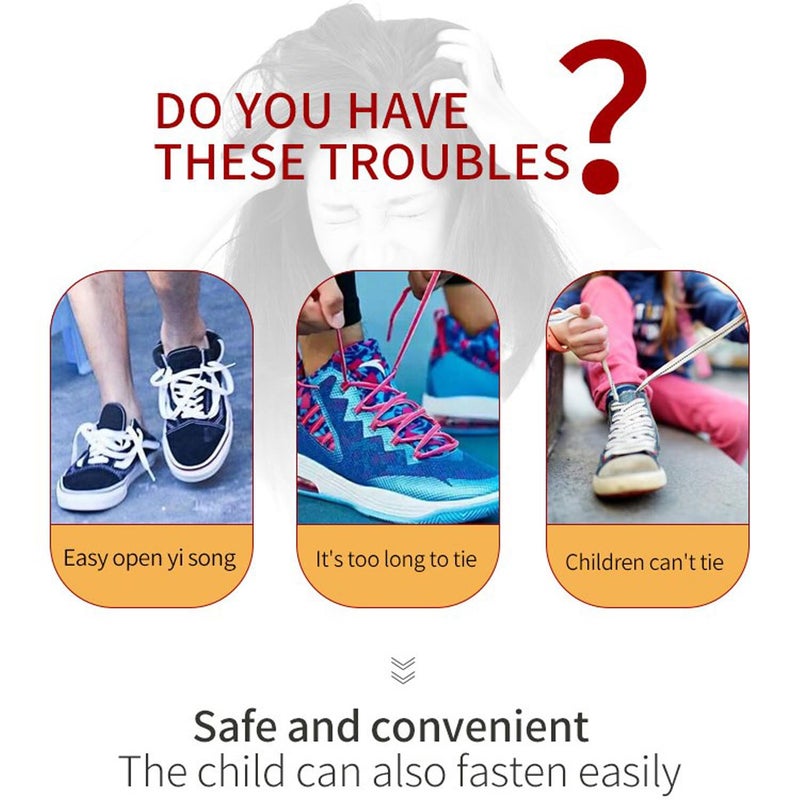 YUISI 3 Pairs No Tie Elastic Shoe Laces, Elastic Shoe Laces for Kids, Adult and elderly, Screw Capsule Shoe Clasp, Suitable for Sports Shoes, Casual Shoes, Hiking Shoes, Etc - Image 4