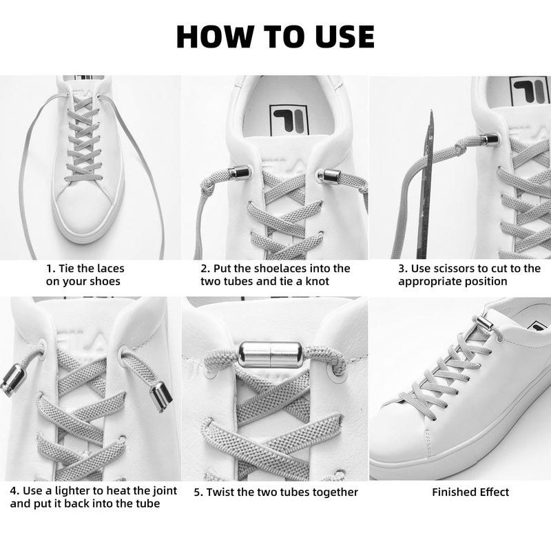 YUISI 3 Pairs No Tie Elastic Shoe Laces, Elastic Shoe Laces for Kids, Adult and elderly, Screw Capsule Shoe Clasp, Suitable for Sports Shoes, Casual Shoes, Hiking Shoes, Etc - Image 5