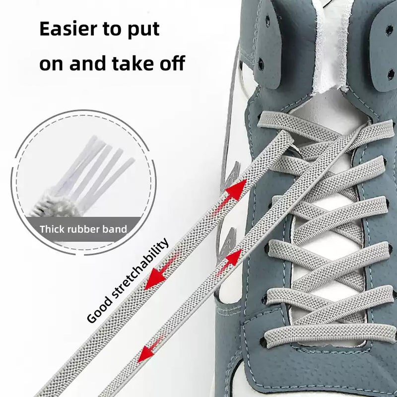 YUISI 3 Pairs No Tie Elastic Shoe Laces, Elastic Shoe Laces for Kids, Adult and elderly, Screw Capsule Shoe Clasp, Suitable for Sports Shoes, Casual Shoes, Hiking Shoes, Etc - Image 2
