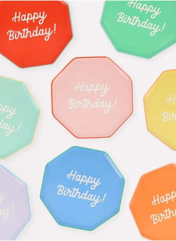 Meri Meri Meri Meri Mixed Happy Birthday Side Plates