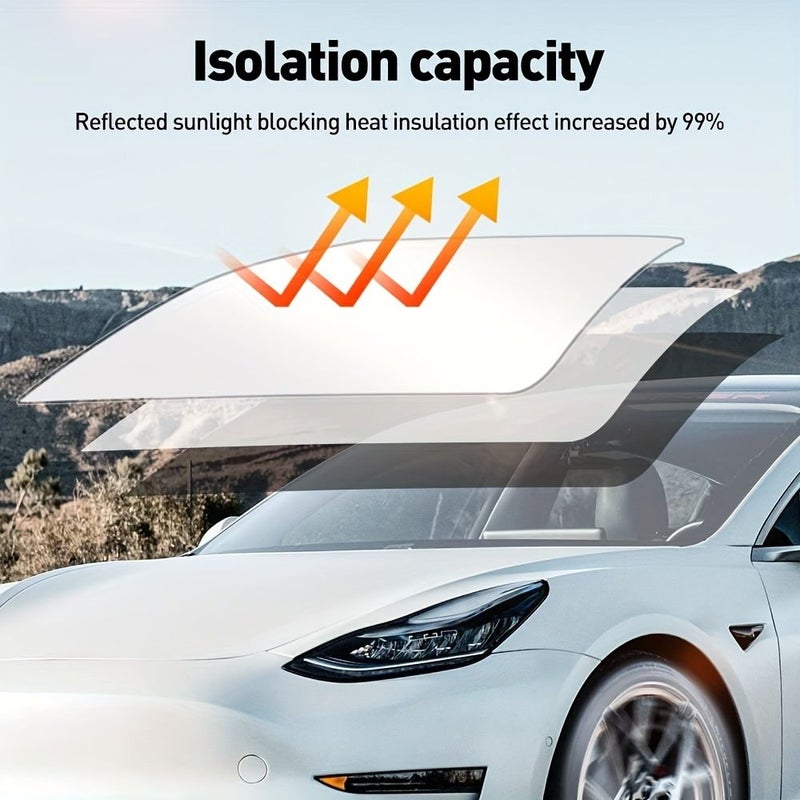 Car Sunshade 142x93cm UV Block Heat Shield for Tesla Model 3 Y S - Image 4