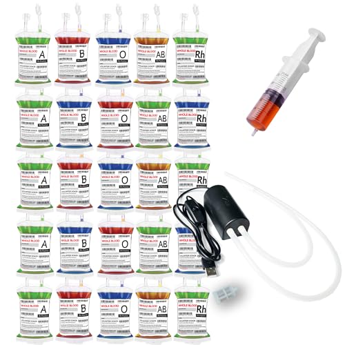 WYNK Halloween Party Decorations Supplies Halloween Blood Bags for Drink Pouches Reusable IV Bags for Drink Fill by Pump Nurse Graduation Party PropsVampire Themed Birthday Party Decor 25 Pack - Image 1