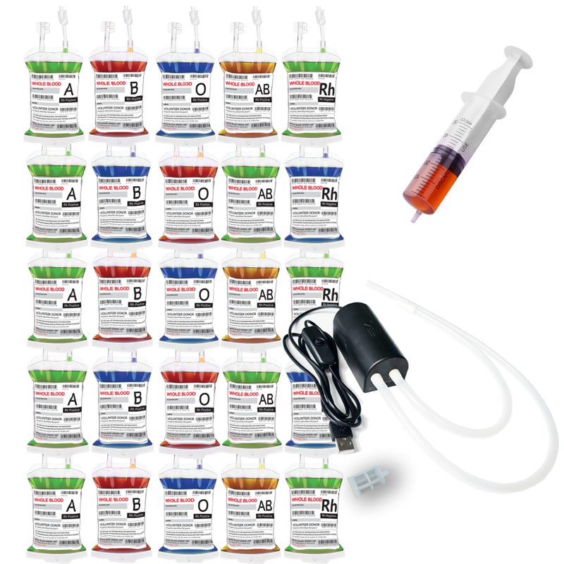 WYNK Halloween Party Decorations Supplies Halloween Blood Bags for Drink Pouches Reusable IV Bags for Drink Fill by Pump Nurse Graduation Party PropsVampire Themed Birthday Party Decor 25 Pack - Image 2