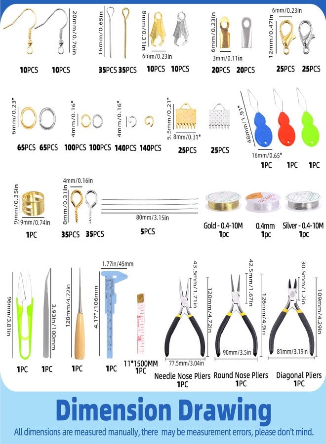 غلاركس مجموعة أدوات صنع المجوهرات من Glarks، 951 قطعة، تتضمن أدوات، كماشة، أسلاك، ومستلزمات لصنع المجوهرات وإصلاحها - Image 2