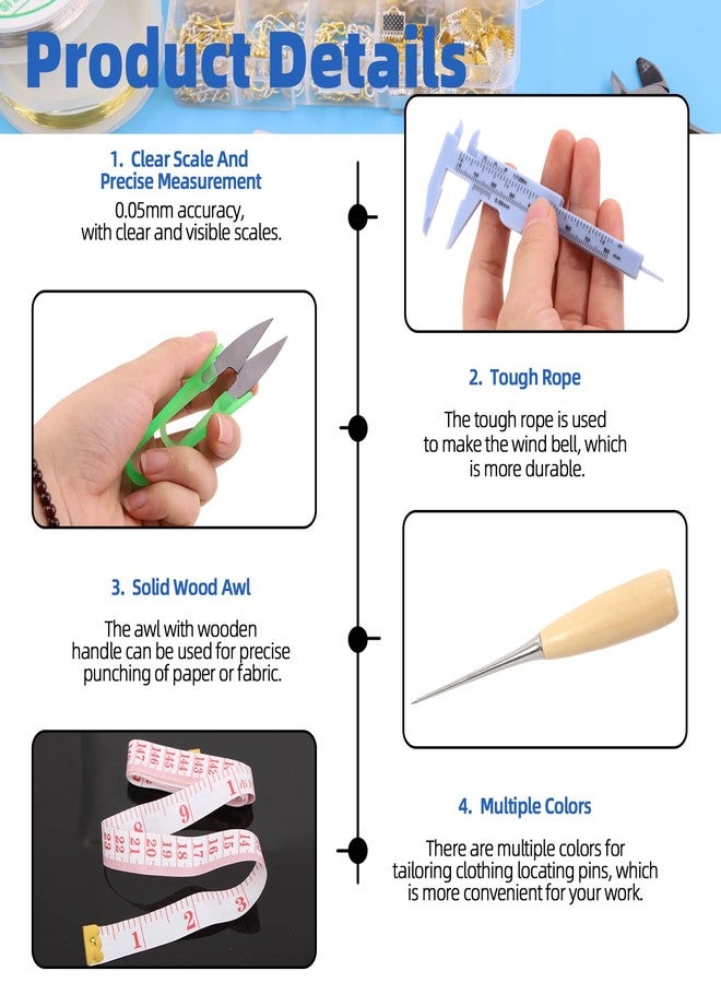 غلاركس مجموعة أدوات صنع المجوهرات من Glarks، 951 قطعة، تتضمن أدوات، كماشة، أسلاك، ومستلزمات لصنع المجوهرات وإصلاحها - Image 4
