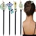 Arvintas 4 PACK Japanese Chinese Wooden Hair Stick, Hairpin with 4 Different Flower Styles, Retro Wooden Hair Accessories for Women Girls (Style 3) - Image 2