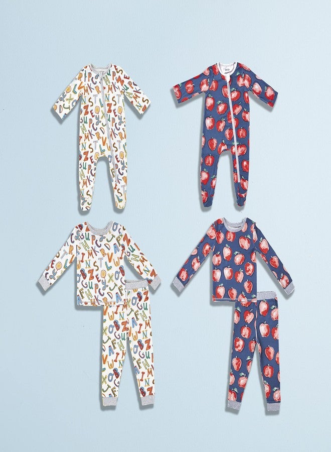 Mud Pie Alphabet Unisex Pajama Set, 9-12 Months, Multicolor - Image 3