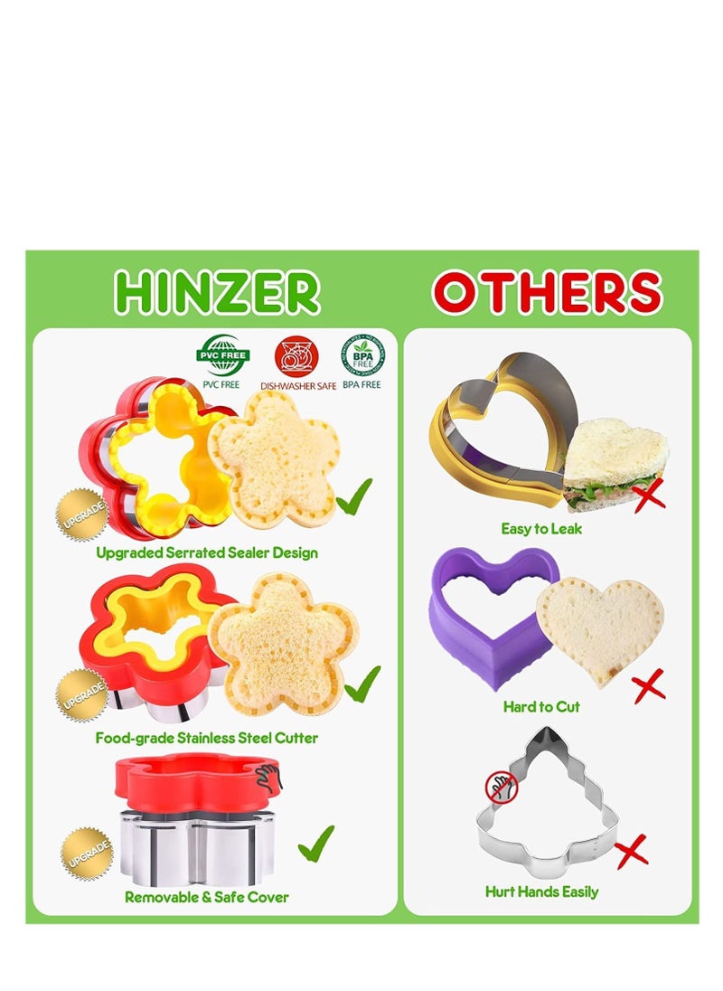 DMG TECH DMG Sandwich Cutter for Kids, 6Pcs Biscuit cutter Sandwich Cutter and Sealer Makers, DIY Cookie Stamps Mold Vegetable Fruit Cutters Shapes for Kids Back to School Bento Lunch Box  - Image 3
