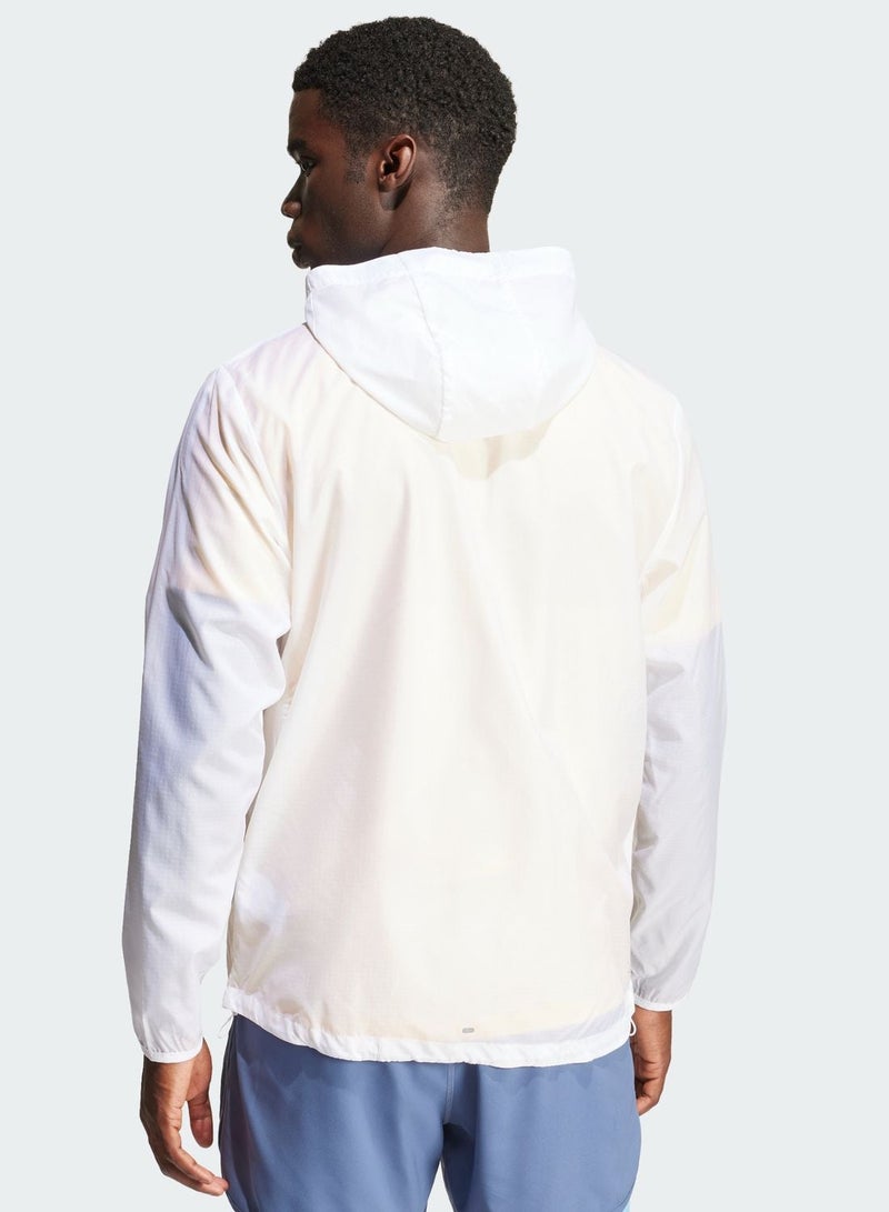 اديداس جاكيت جري رجالي أبيض مقاس - Image 2