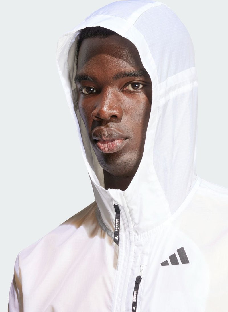 اديداس جاكيت جري رجالي أبيض مقاس - Image 3