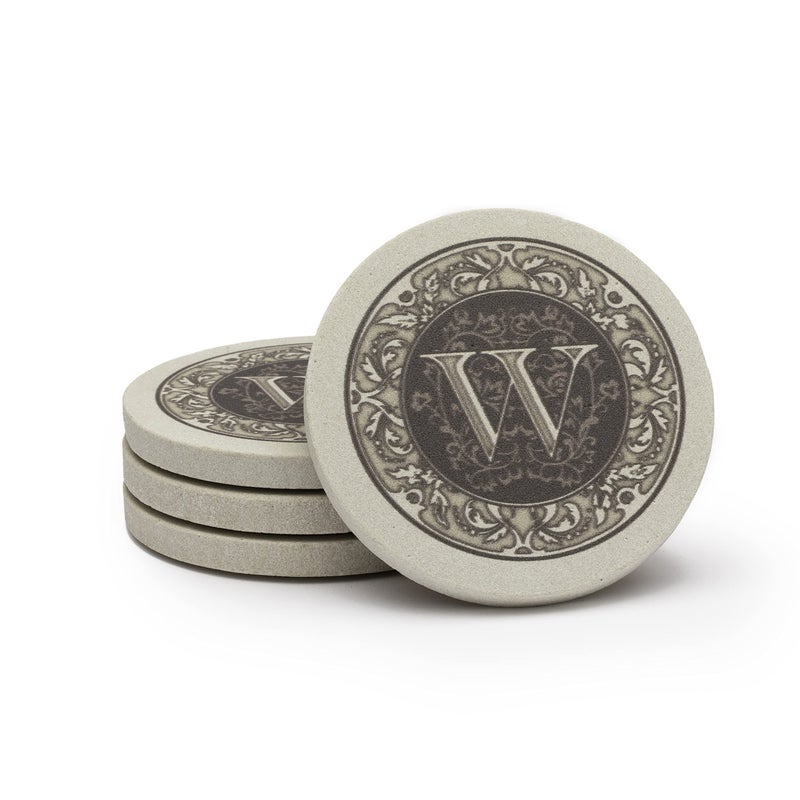 ثيريستي ستون خطاب واحد Monogram transtoster w oussorbonsest stone ustorbont 4 عبوات مصنوعة في الولايات المتحدة الأمريكية المصممة مناديل بسهولة تنظيف - Image 1