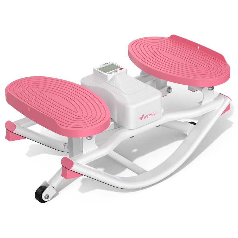 Merach Rocking Steppers for Exercise at Home,3D Motion Stair Stepper with Resistance Bands for Full Body Workout& Low-Impact Balance, 330 LBS Loading Capacity Exercise Equipment - Image 1