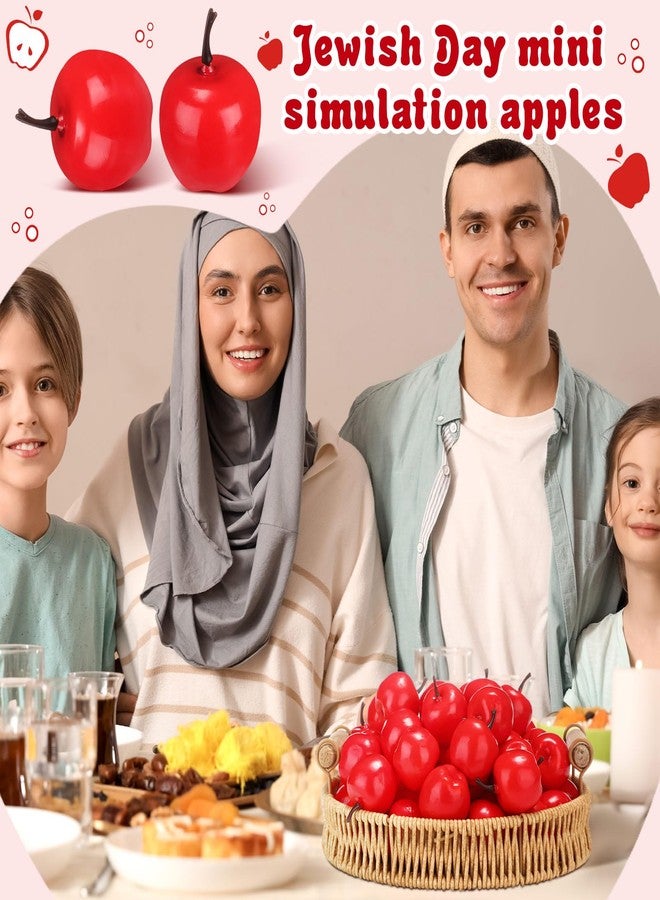 Daifunli 100 Pcs Artificial Apples 1.4 Mini Red Apples Spring Decoration Simulation Lifelike Fake Fruits Sets for Fall Centerpiece Rosh Hashanah Birthday Photography Party Table Decor Gifts - Image 3
