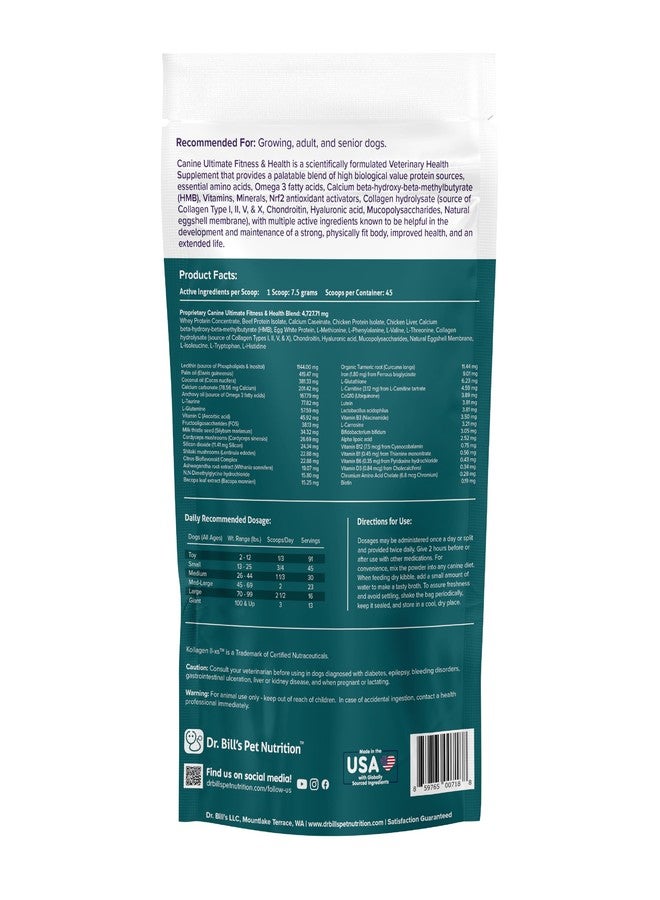 Dr. Bill's Dr. Bill’s Canine Ultimate Fitness & Health Vitamins for Dogs | Multivitamin for Dogs w/Coenzyme Q-10, Vitamin E, Vitamin D-3, Biotin, Folic Acid, Hyaluronic Acid Dog Vitamins and Supplements 340g - Image 5