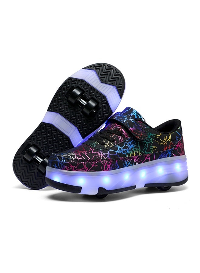 LED Flash Light Sneaker Skate Shoes with Wheels USB Charging Roller Skates Shoes - Image 1