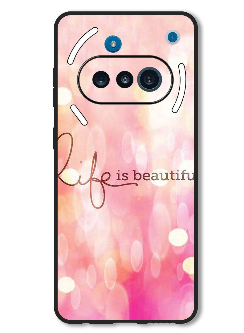 Theodor Case Compatible with Nothing Phone 3a Protection Shockproof Bumper Cover Life Is Beautiful - Image 1
