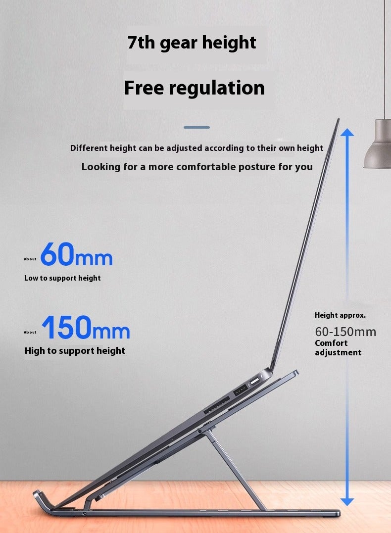 7 - ارتفاع  قابل للتعديل الألومنيوم حامل الكمبيوتر المحمول 11-18 بوصة كمبيوتر محمول - Image 5