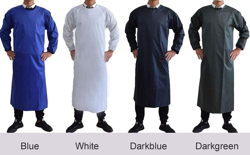 Jaspfct Waterproof Aprons with Long Sleeves, Chemical Resistant Aprons for men MD008Blue - Image 2