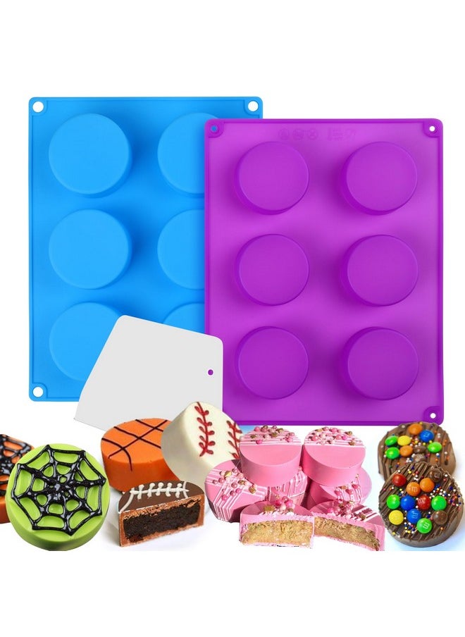 PalkSky Palksky Cake Puck Mold Set, Chocolate Covered Cake Molds, Round Cake Pop Molds Silicone for Candy Chocolate Desserts Making Set of 3  - Image 1