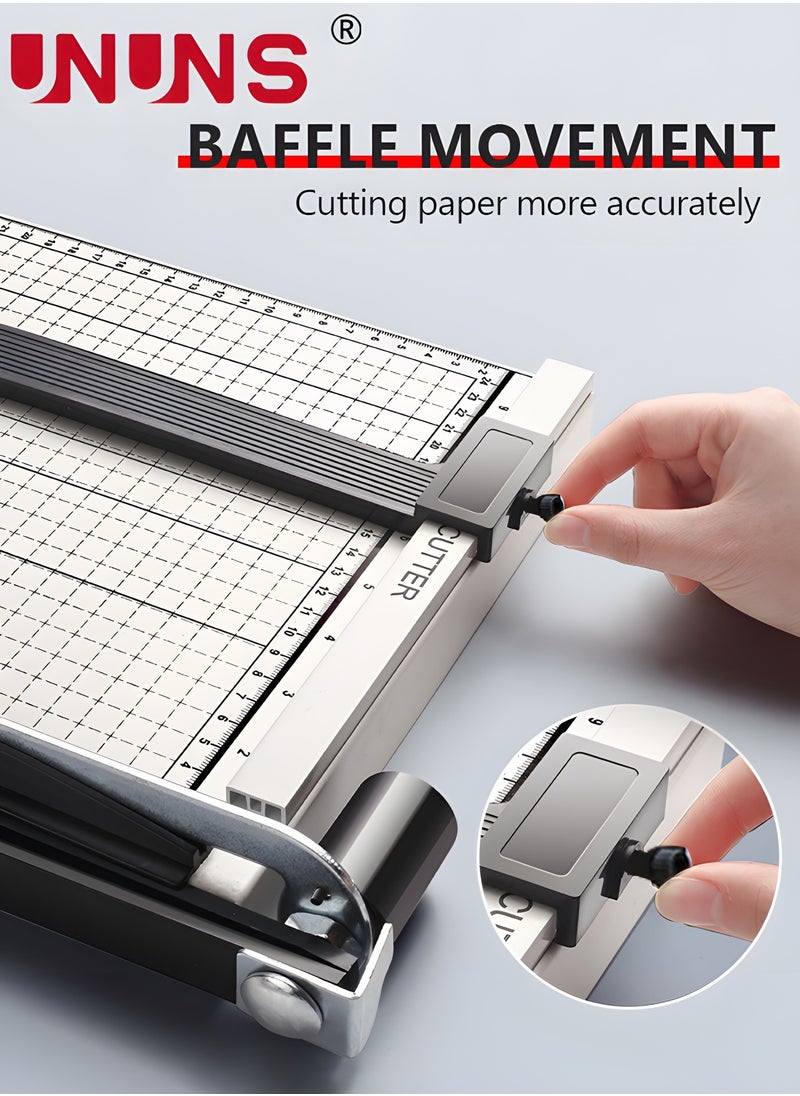 UNUNS - Paper Cutter Guillotine,A4 Paper Cutting Board,Heavy Duty Metal Base Trimmer Grid - Image 1