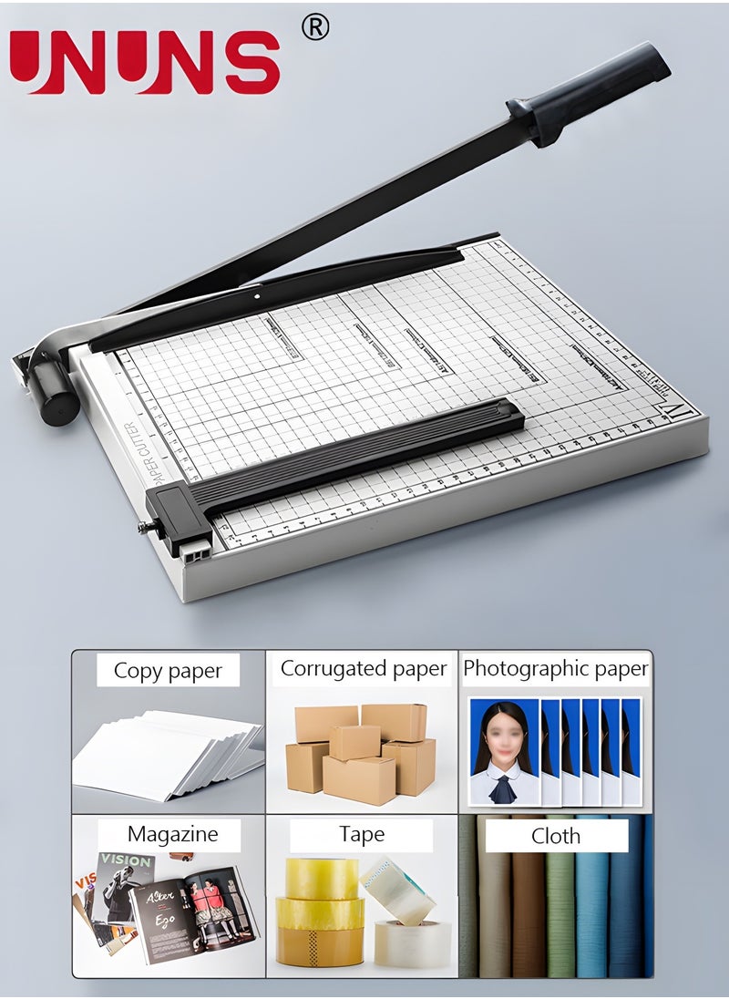 UNUNS - Paper Cutter Guillotine,A4 Paper Cutting Board,Heavy Duty Metal Base Trimmer Grid - Image 1