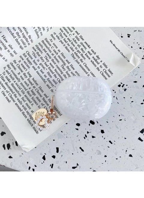Applicable For HuaweiFreebuds Pro Earphone Case Creative Shell Pattern Soft Case 3/4/6i Wireless Bluetooth Pendant-Color:Shell Pattern + Love Pendant-white-Model:For HuaweiFreebuds 4/4e (protective Case)