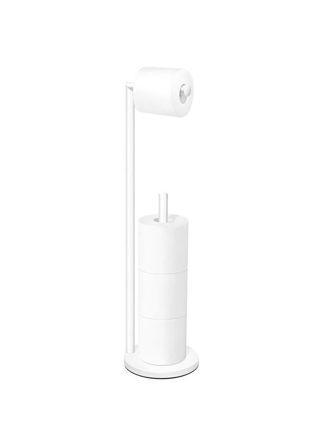 Batoliet White Toilet Paper Roll Holder - Free Standing, 4 Roll Capacity, Bathroom Storage - Image 1