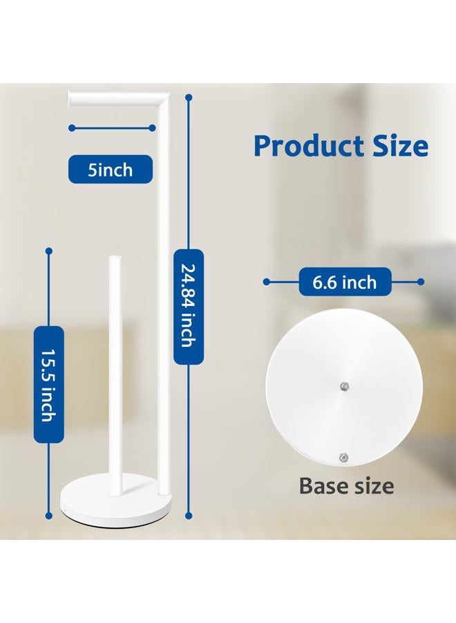 Batoliet White Toilet Paper Roll Holder - Free Standing, 4 Roll Capacity, Bathroom Storage - Image 2