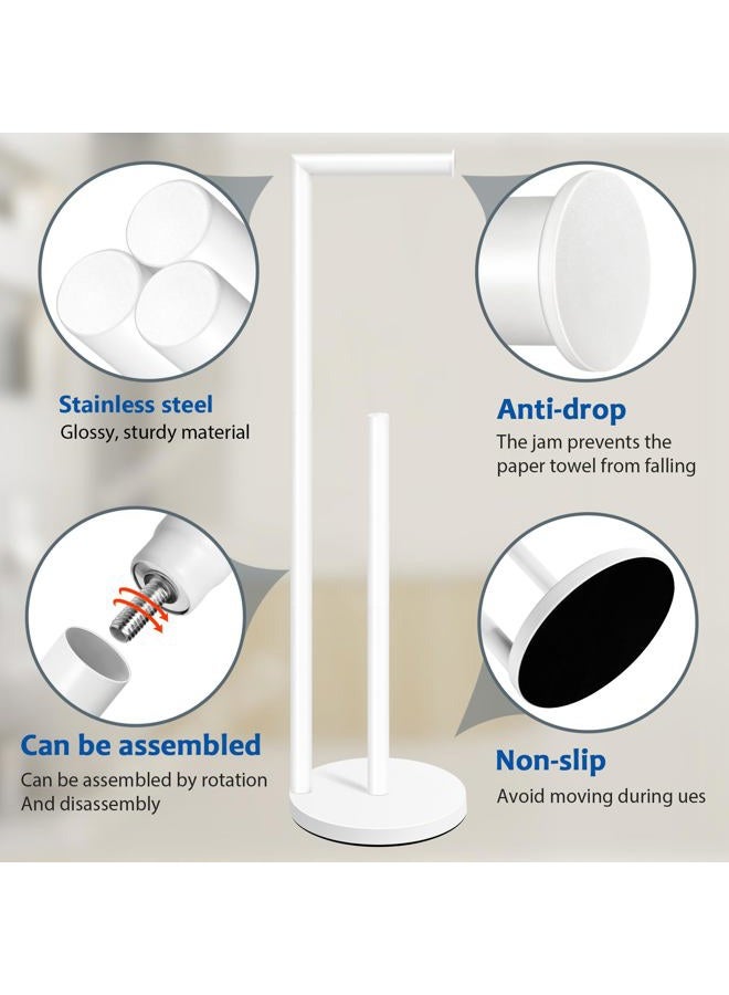 Batoliet White Toilet Paper Roll Holder - Free Standing, 4 Roll Capacity, Bathroom Storage - Image 3