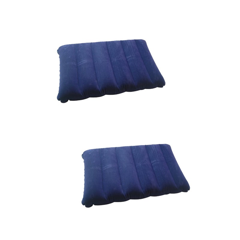2 pcs PVC Flocking Inflatable Pillow for Outdoor Travel Camping - Image 1